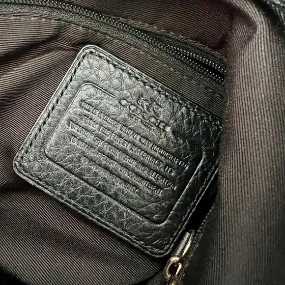 Coach Elegant Black Leather Tote Bag - Picture 7 of 13